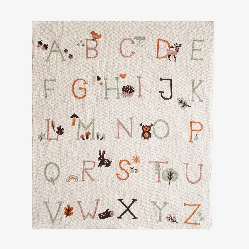 Alimrose | Alphabet Baby Blanket Natural