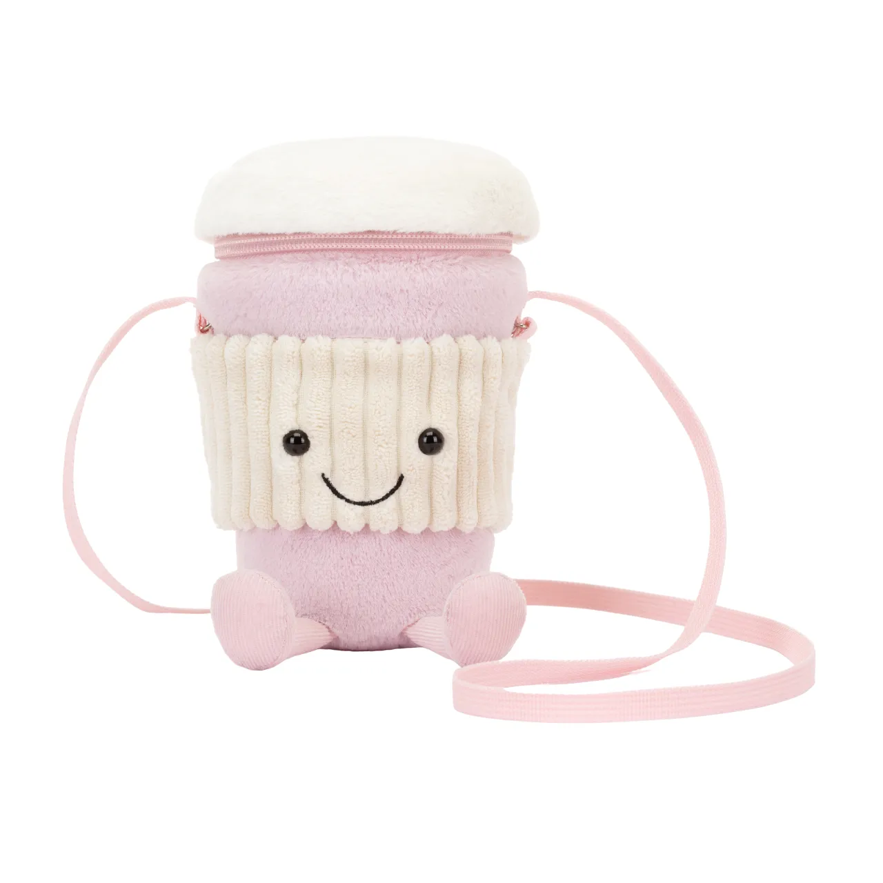 Amuseables Coffee-To-Go Pink Crossbody Bag