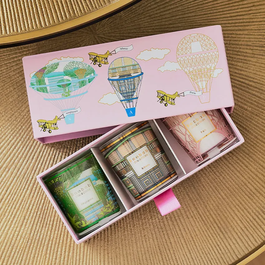 Baobab Collection | Trio Travel Candles - Singapore & Athens & Paris