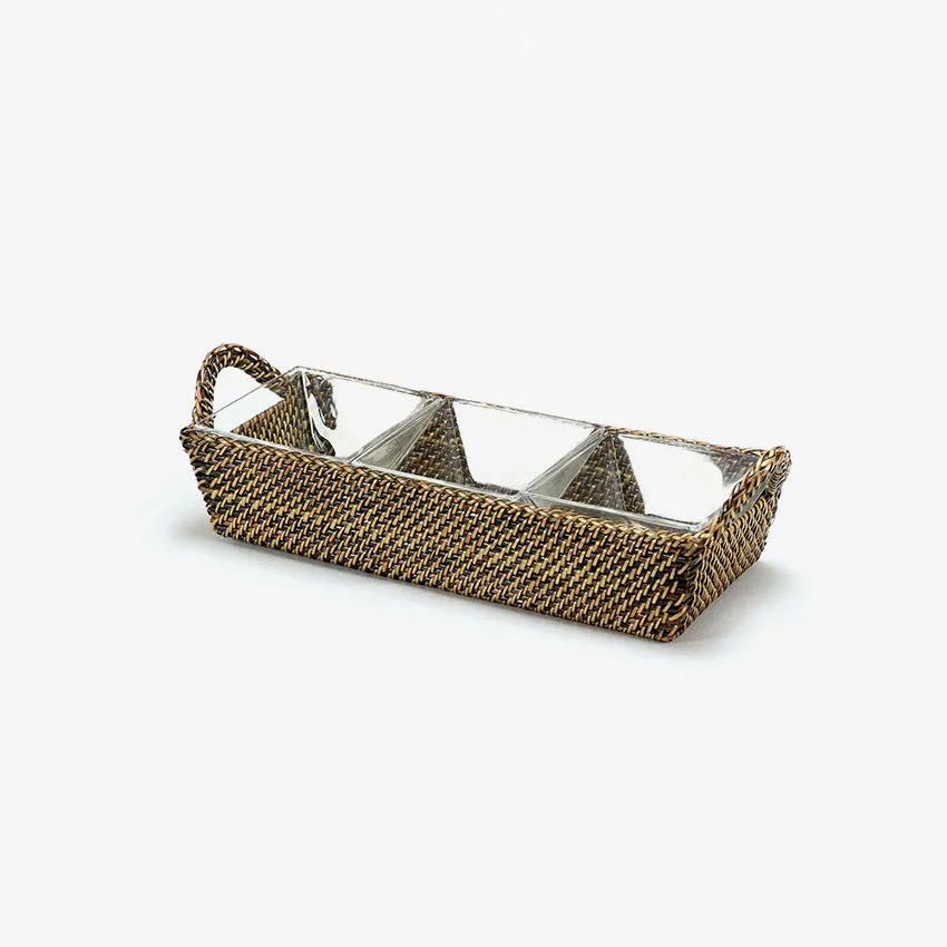 Calaisio | Sectional Server Tray with 3 Glass Dishes