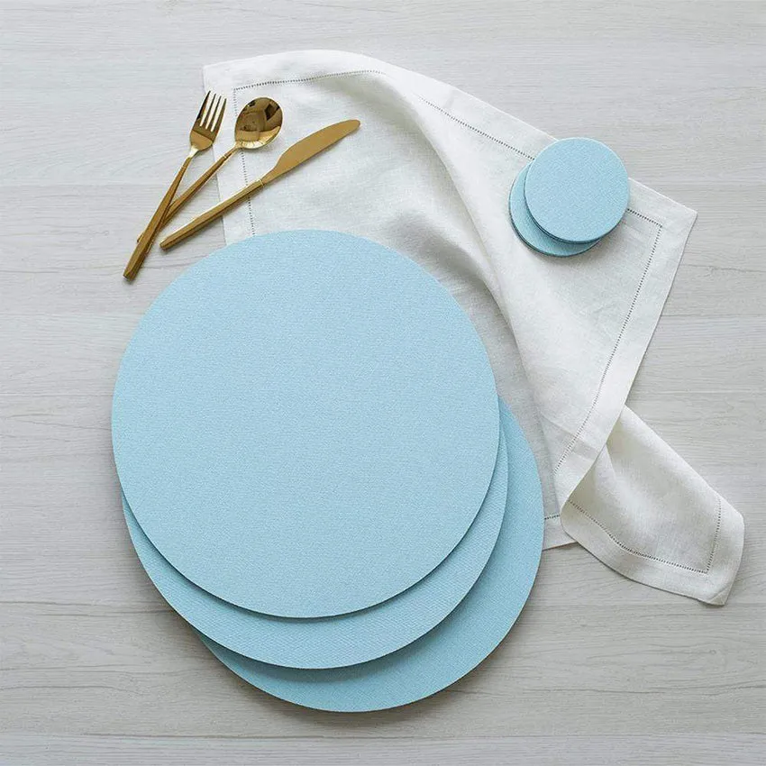 Caspari | Classic Canvas Round Felt-backed Placemat