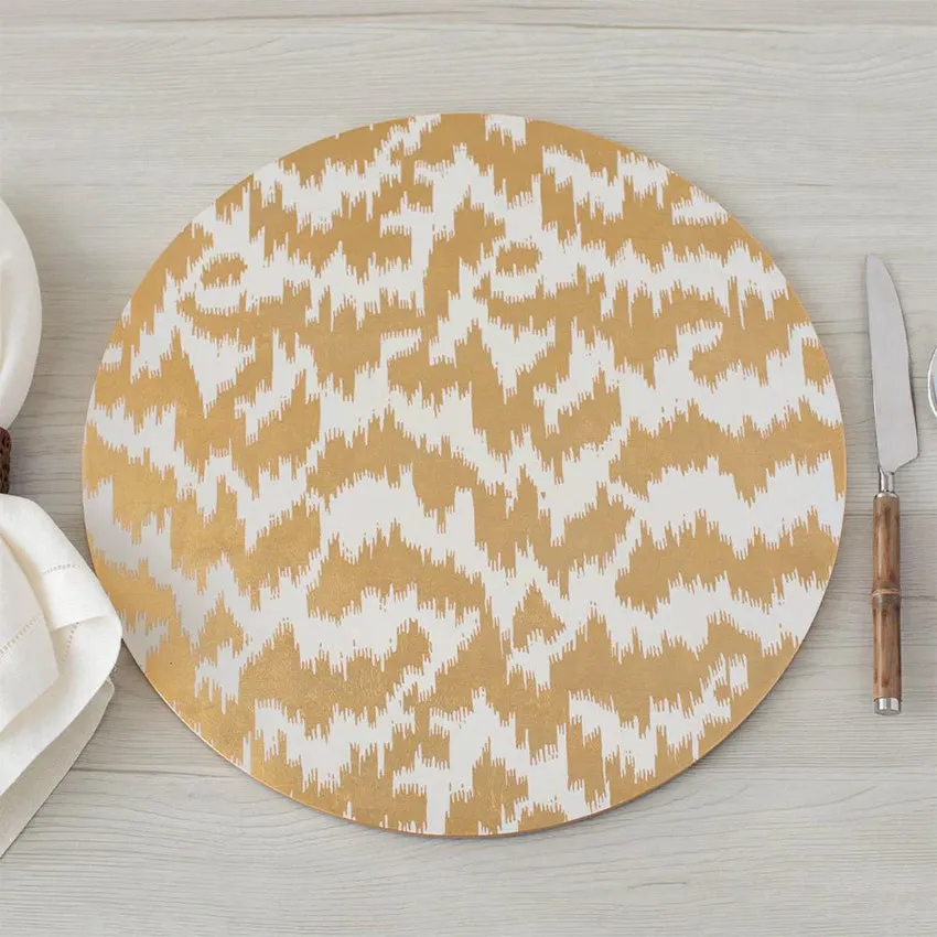 Caspari | Modern Moire Gold Placemat Round