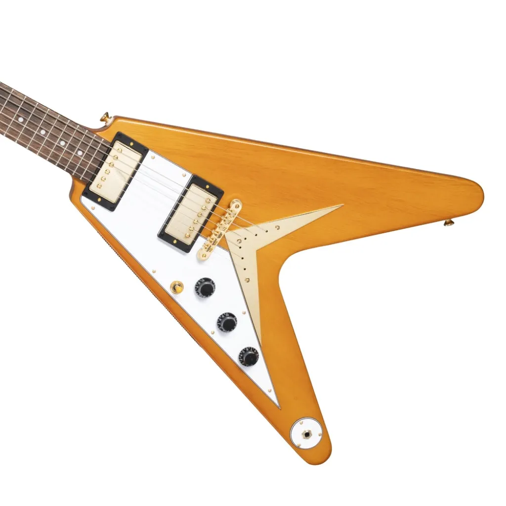 Epiphone - 1958 Korina Flying V Electric Guitar Left Handed - Aged Natural