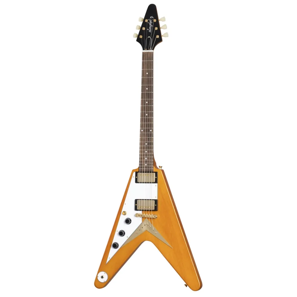 Epiphone - 1958 Korina Flying V Electric Guitar Left Handed - Aged Natural