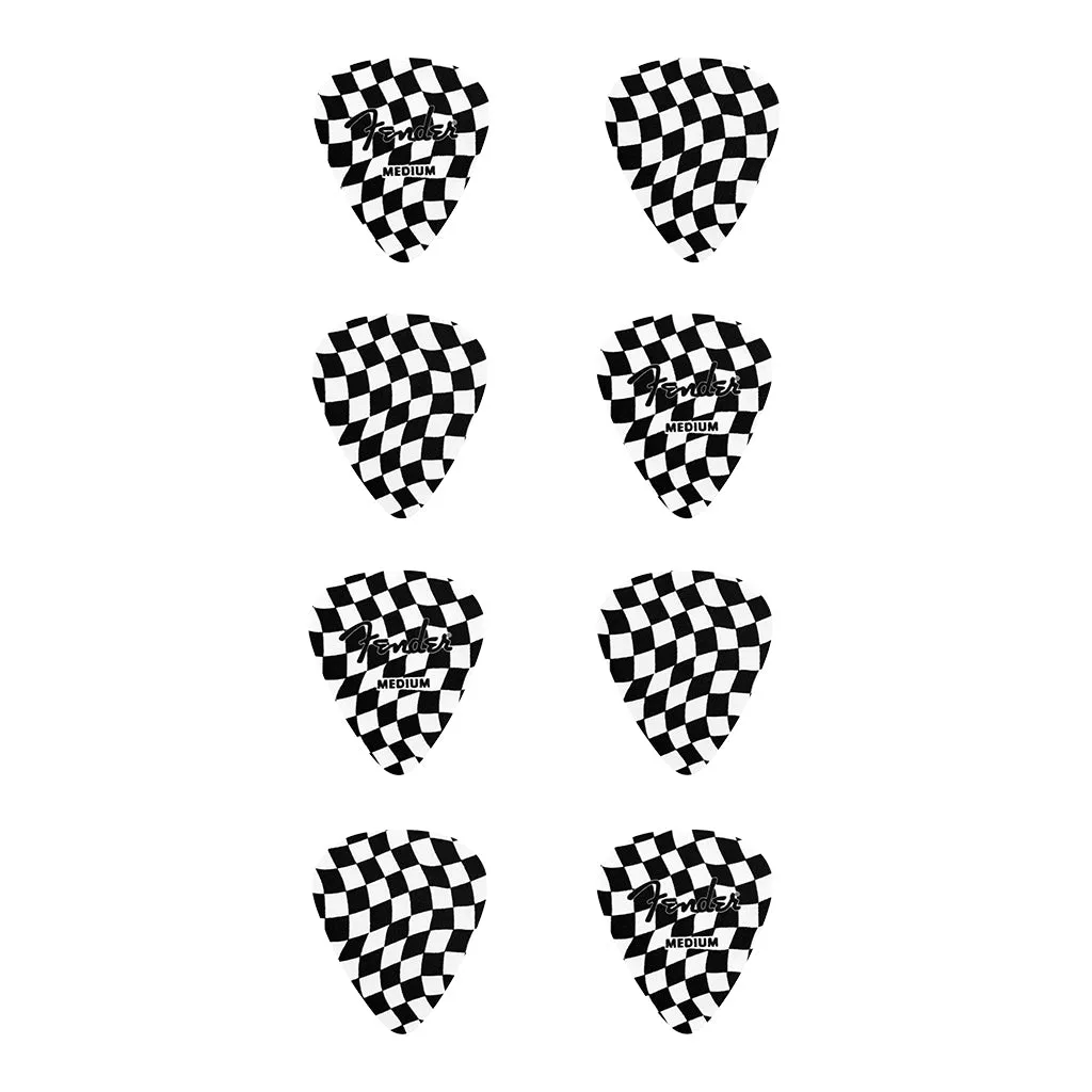 Fender 351 Celluloid Picks Wavy Checkerboard 9 Pieces