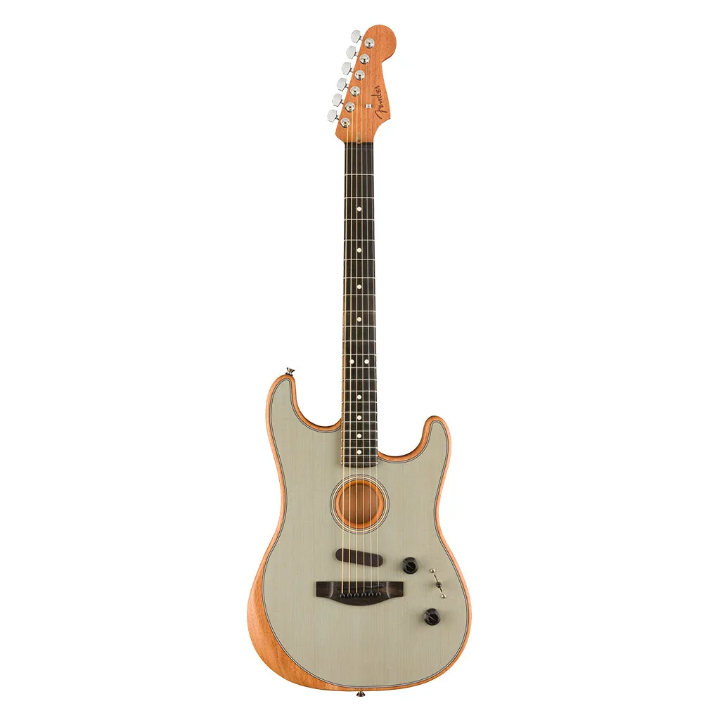 Fender American Acoustasonic Strat, Ebony Fingerboard, Transparent Sonic Blue