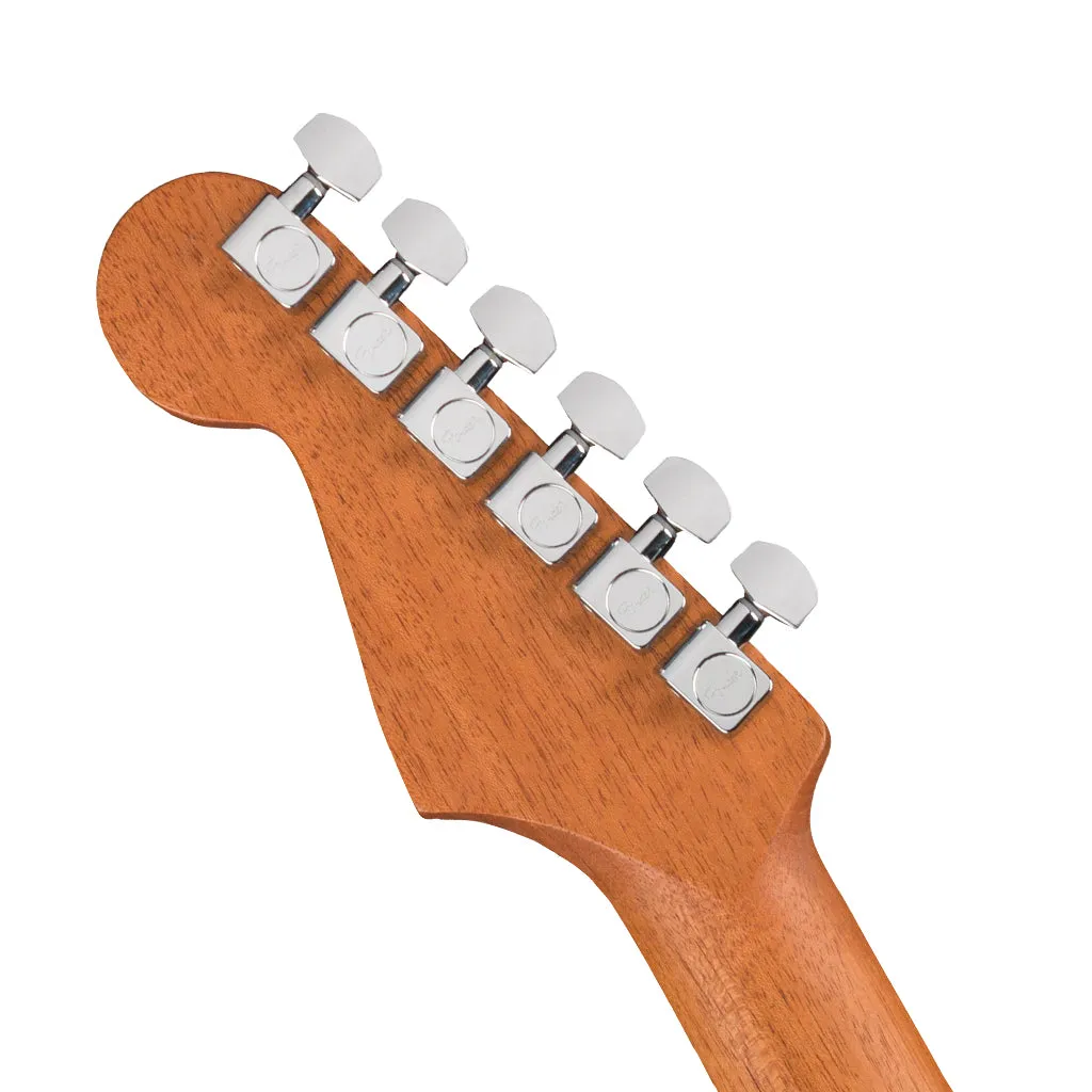 Fender American Acoustasonic Strat, Ebony Fingerboard, Transparent Sonic Blue