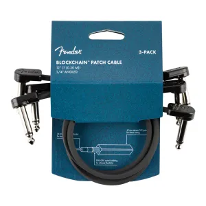 Fender Blockchain 12" Cable 3 Pack Angle/Angle