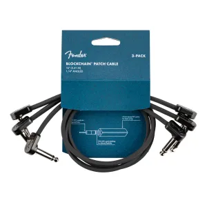 Fender Blockchain 16" Cable 3 Pack Angle/Angle