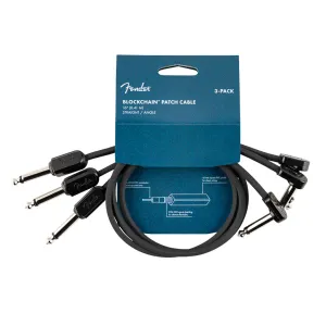 Fender Blockchain 16" Cable 3 Pack Angle/Straight