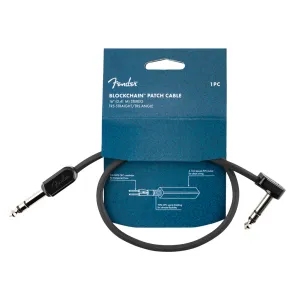 Fender Blockchain 16" Patch Cable Stereo TRS Straight/Angle