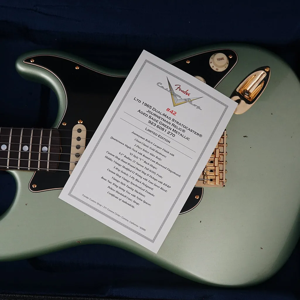 Fender Custom Shop 1965 Dual-Mag Stratocaster Journeyman Relic - Aged Sage Green Metallic