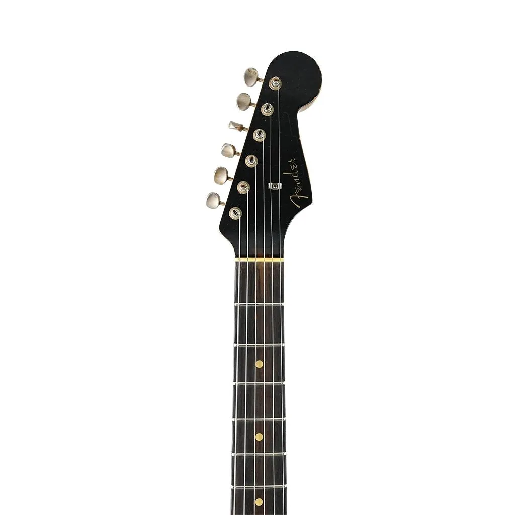 Fender Custom Shop - Limited Edition Dual-Mag II Strat Relic - Rosewood Fingerboard - Aged Black Over 3-Colour Sunburst