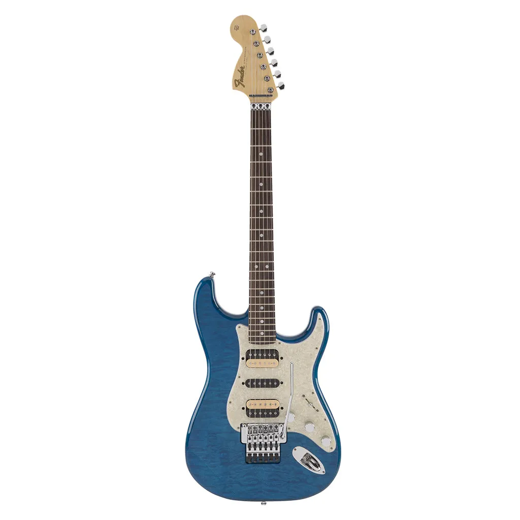 Fender Michiya Haruhata Stratocaster, Rosewood Fingerboard, Caribbean Blue Transparent