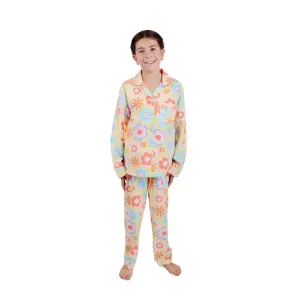 Flannel PJ Set, Retro Floral, Size 10