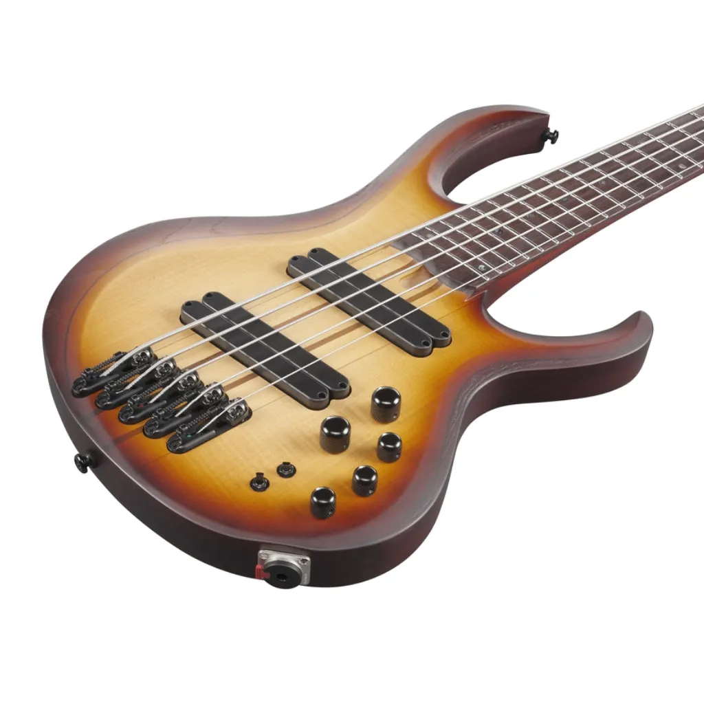 Ibanez BTB705LMNNF 5 String Electric Bass Guitar Natural Browned Burst Flat