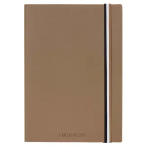 Iconic Plain A5 Notebook with Tricolour Strap | Camel