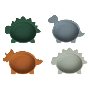 Iggy Dino Silicone Bowl Set | Blue Mix | 4 Pack