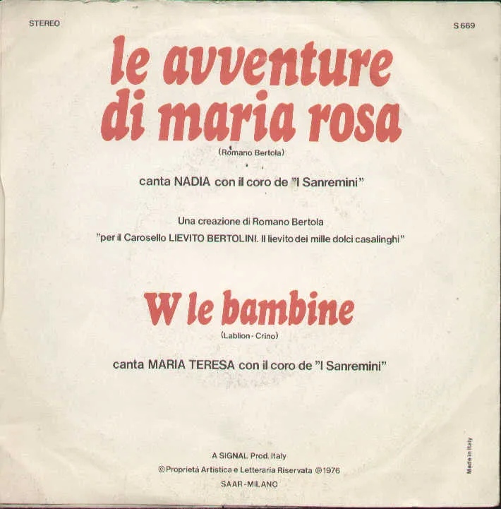 Le Avventure Di Mariia Rosa / W Le Bambine