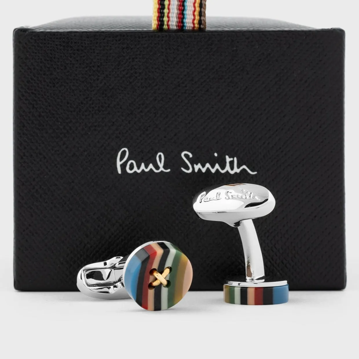 Men's 'Artist Stripe' Button Cufflinks | Set of 2 | Multicolour