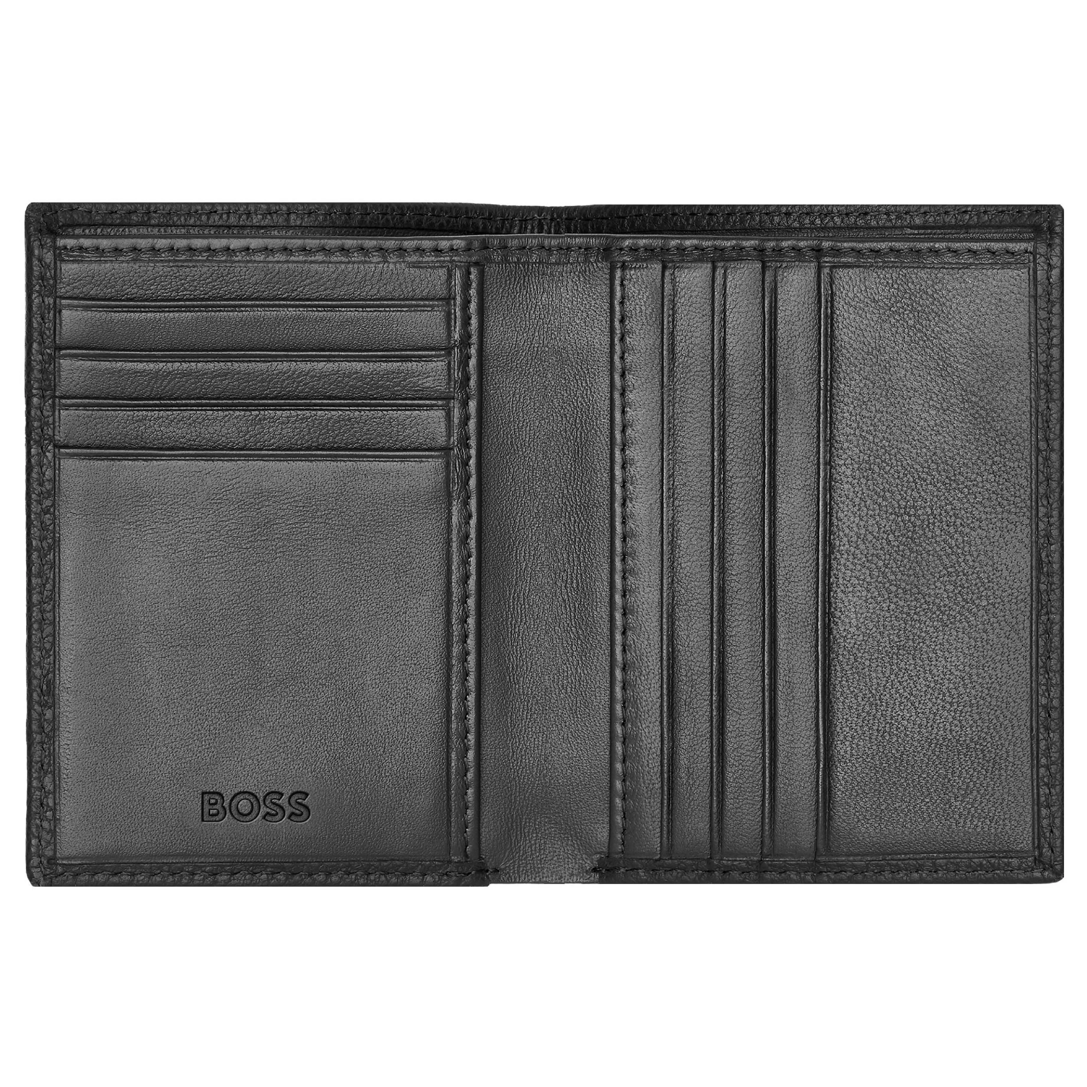 Men's Classic Grained Leather Folding Card Holder | Black