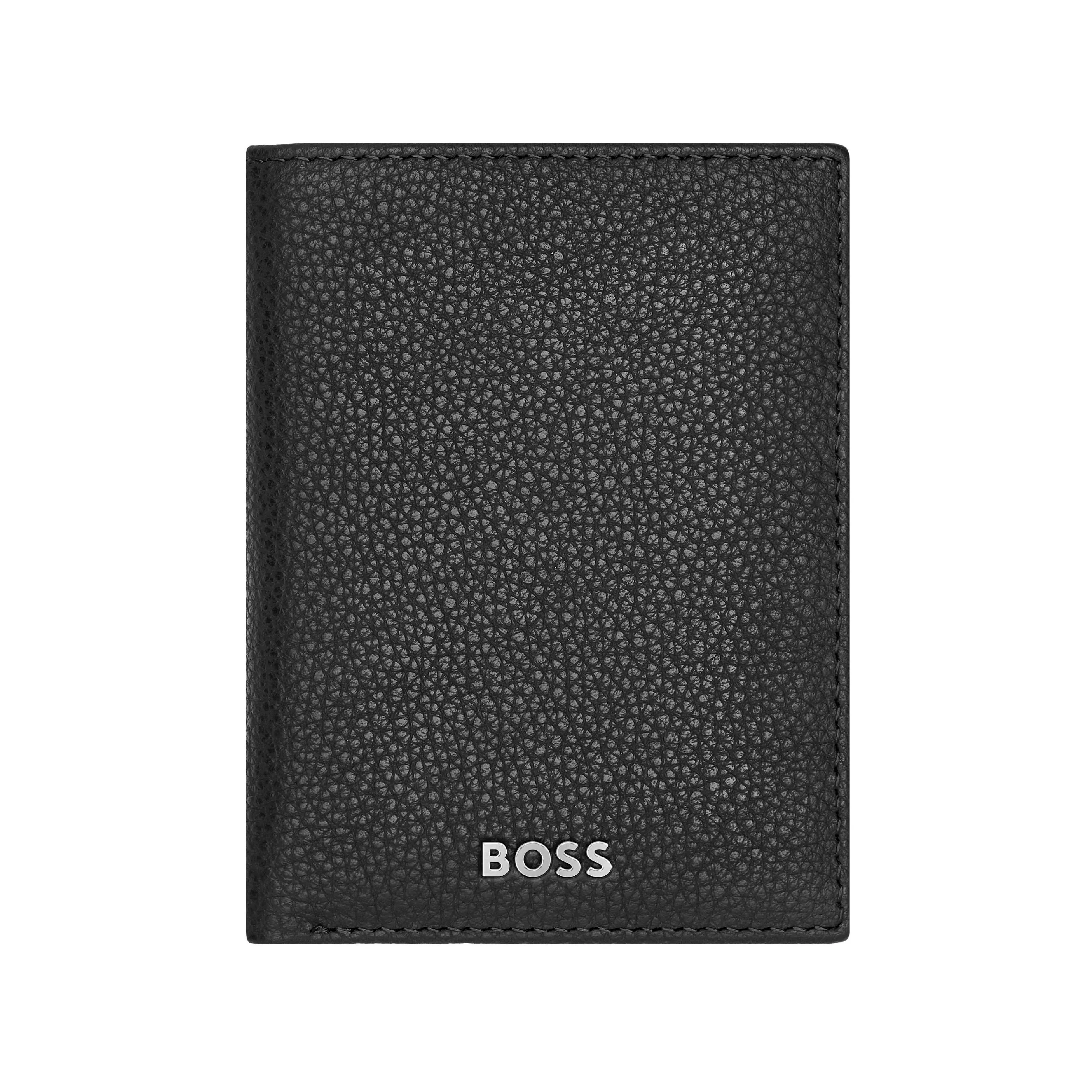 Men's Classic Grained Leather Folding Card Holder | Black