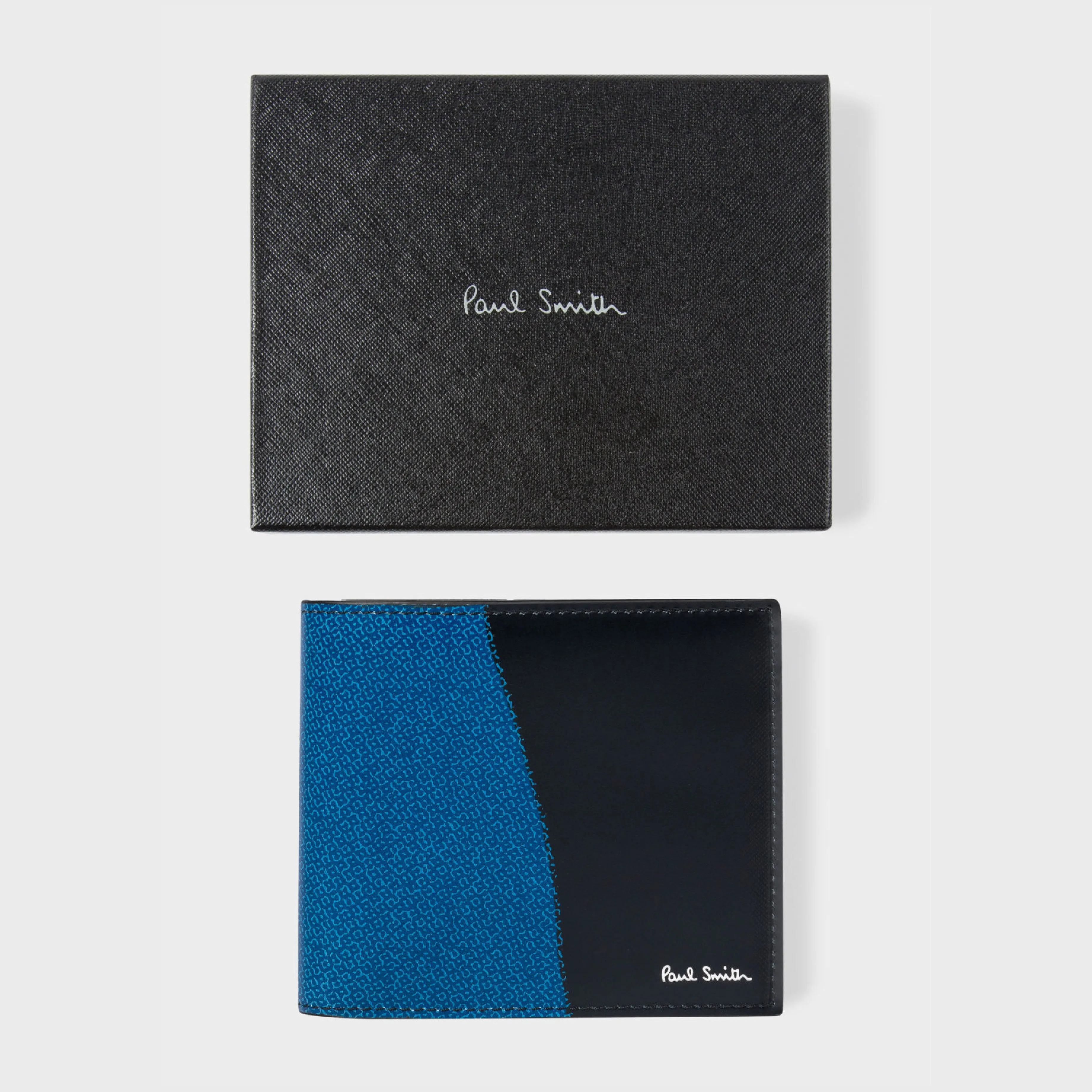 Men's Leather 'Rug Print' Billfold Wallet | Blue