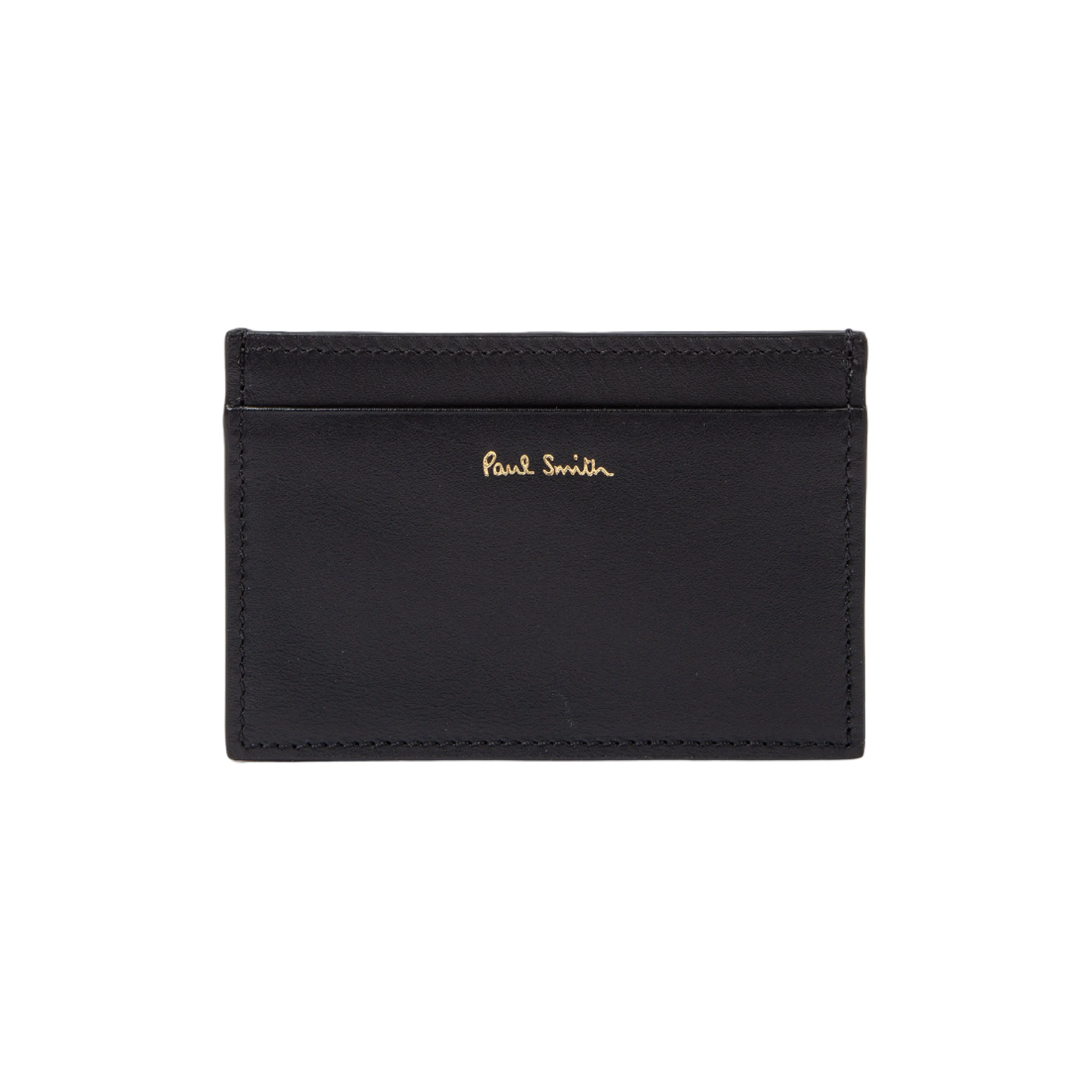 Men's Leather 'Signature Stripe' Card Holder | Black