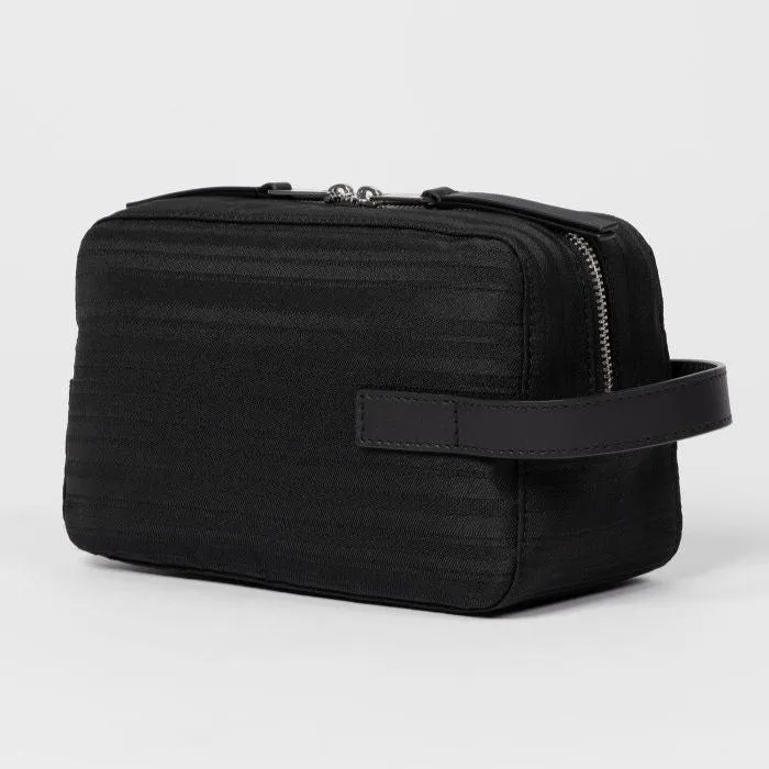 Men's 'Shadow Stripe' Wash Bag | Black