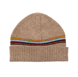 Men's 'Signature Stripe' Block Beanie | Brown
