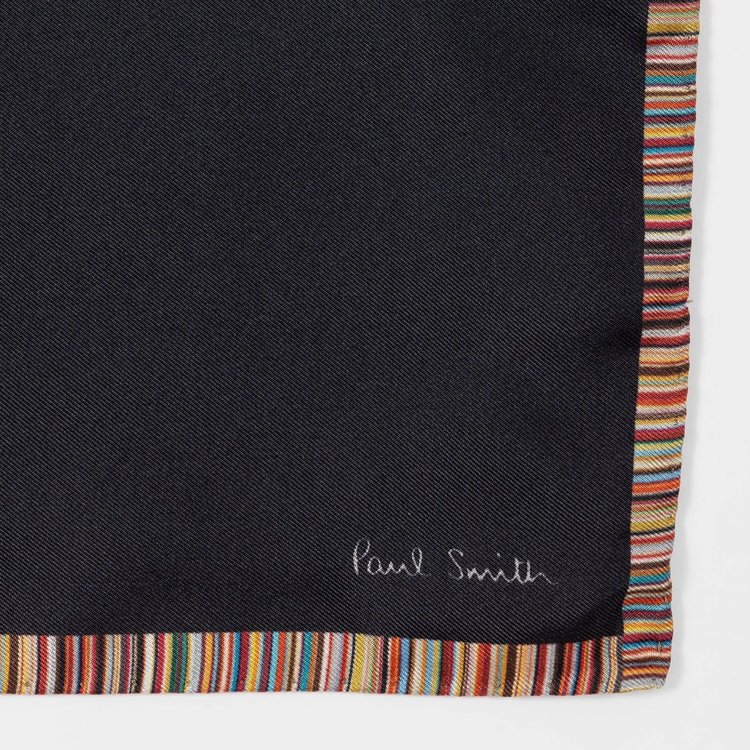 Men's Silk 'Signature Stripe' Pocket Square | Black