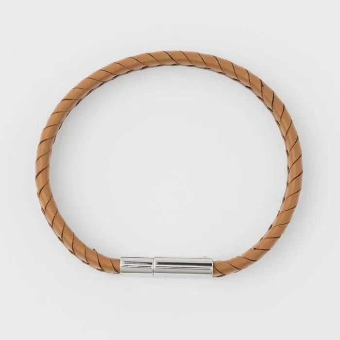 Men's Two Tone Braided Leather Bracelet | Brown