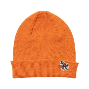 Men's Wool Knit 'Zebra' Beanie | Orange