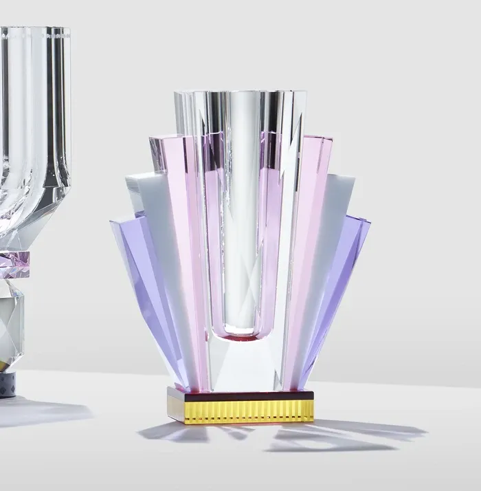 Reflections Copenhagen | South Beach Clear, Pink, White, Purple & Yellow Art Deco Vase